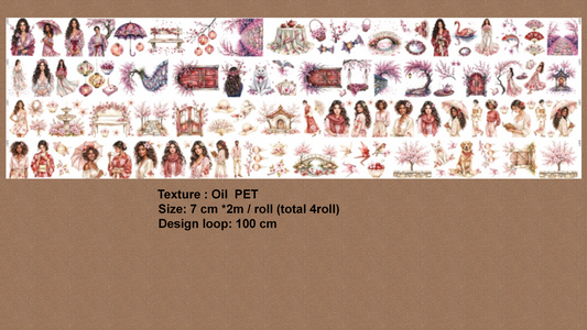 Sakura Dreamy Cherry Blossom Journal Stickers Spring Bossom Pet Tape Craft Supplies for Creative Projects Planner Decorative Touch