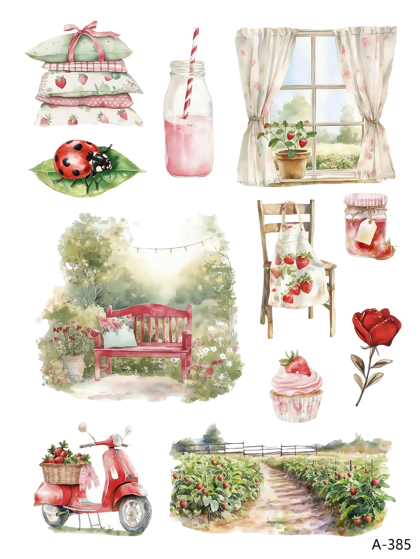 A382-A385 embossed sticker