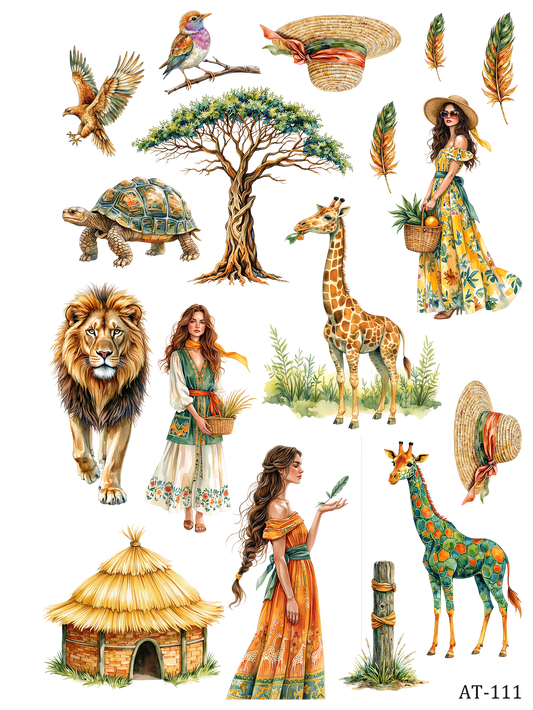 AT110-AT112 embossed sticker AT111