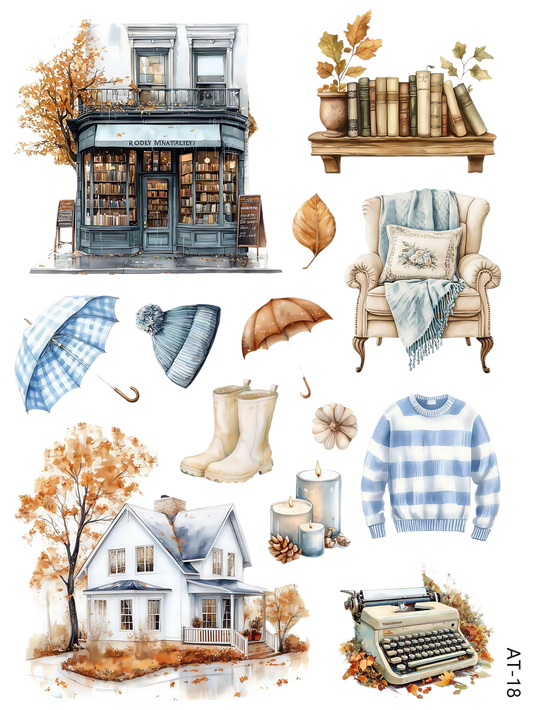 AT17-AT26 embossed sticker AT18 pre-cut embossed sticker (5.91*7.87 inch)