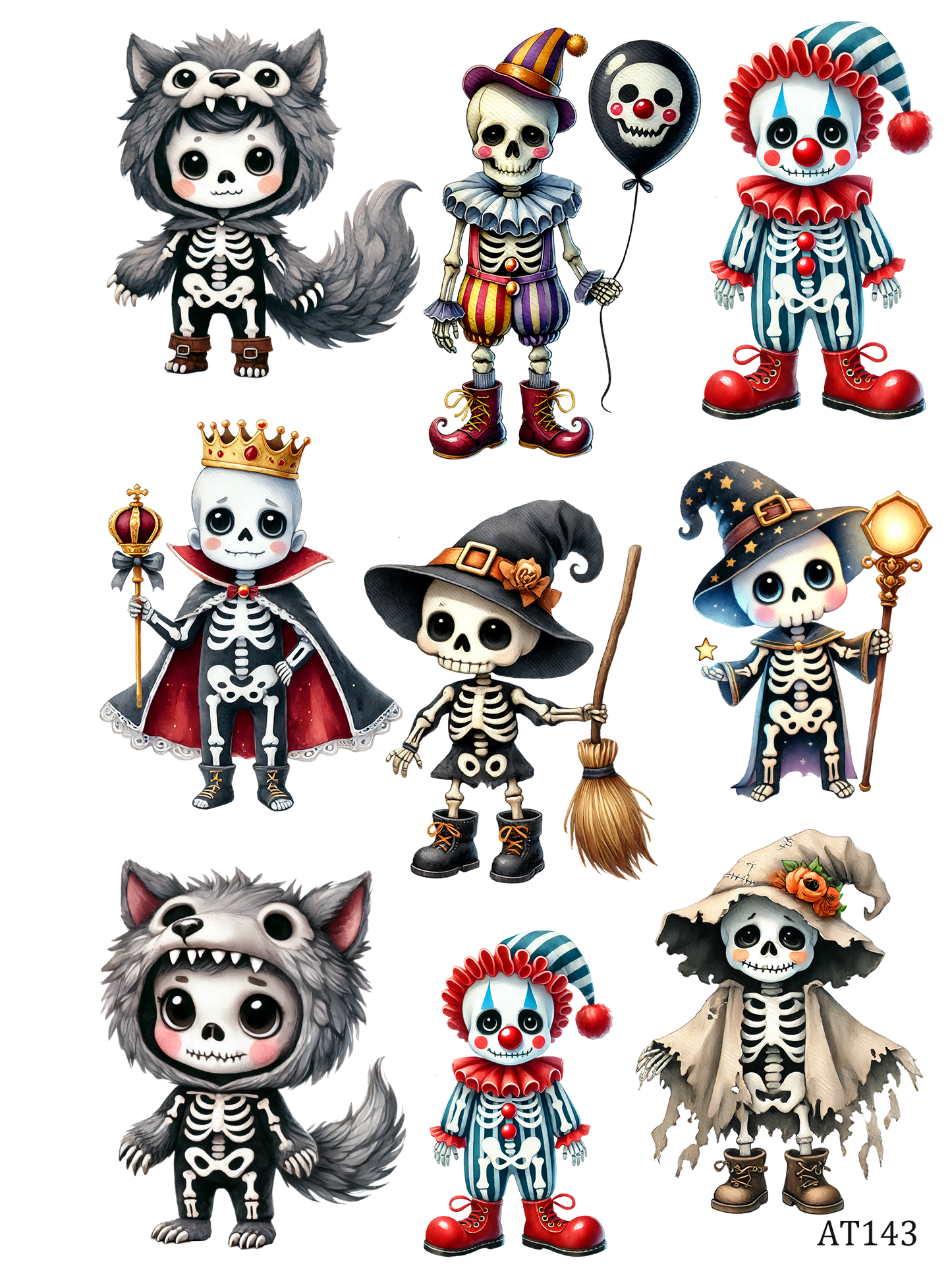 AT133-AT143 embossed sticker AT143