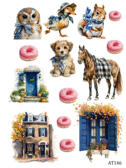 AT144-AT148 embossed sticker AT146