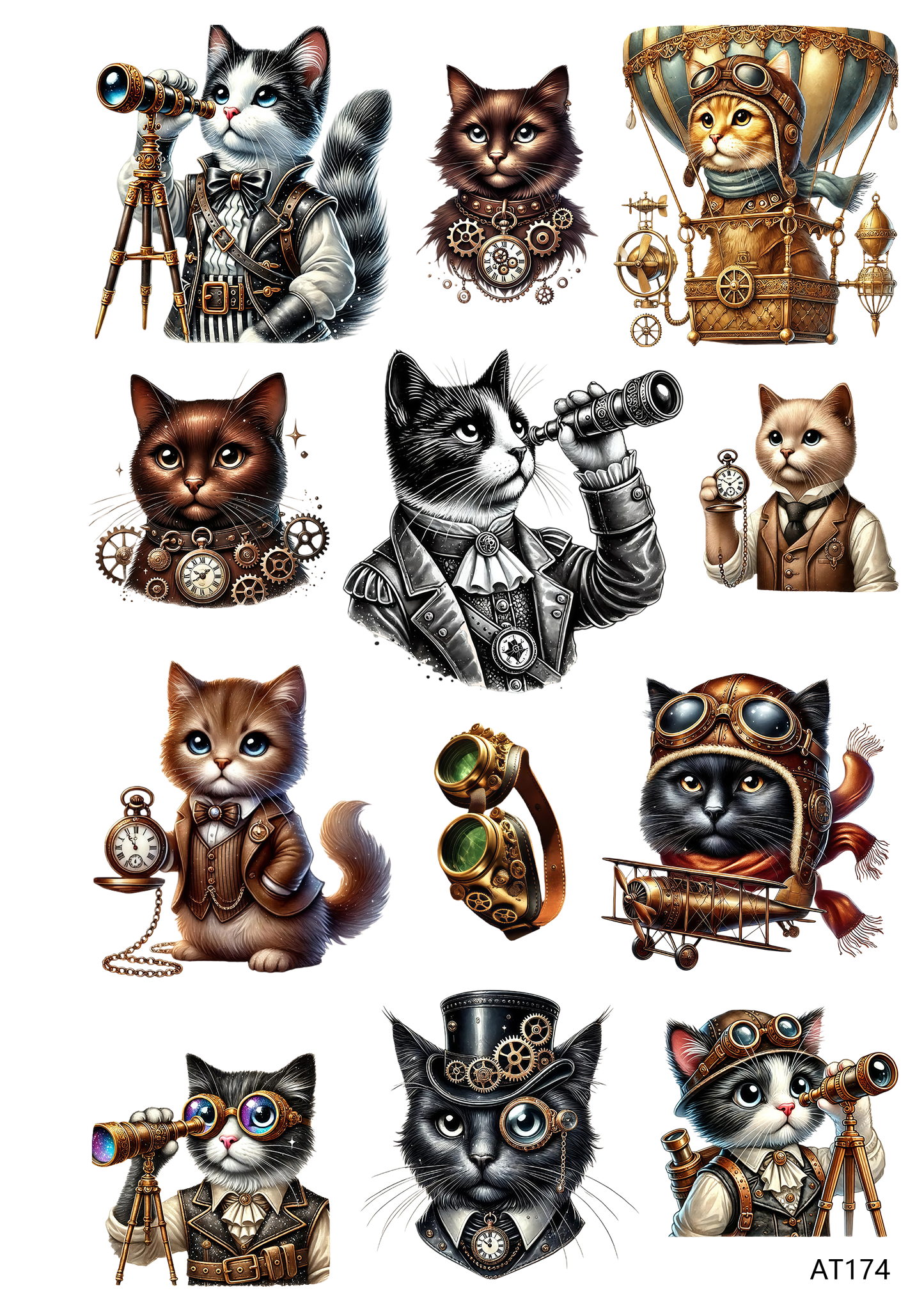 AT171-AT174 embossed sticker AT174