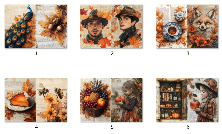 B254-B263 background paper B263 6pcs (A5 size)