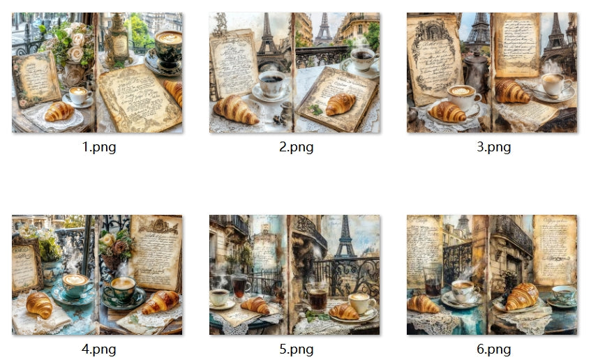 B364-B373 background paper B373 6pcs (A5 size)