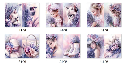 B394-B403 background paper B395 6pcs (A5 size)