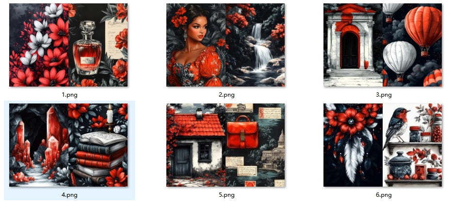 B488-B489 background paper B489 6pcs (A5 size)