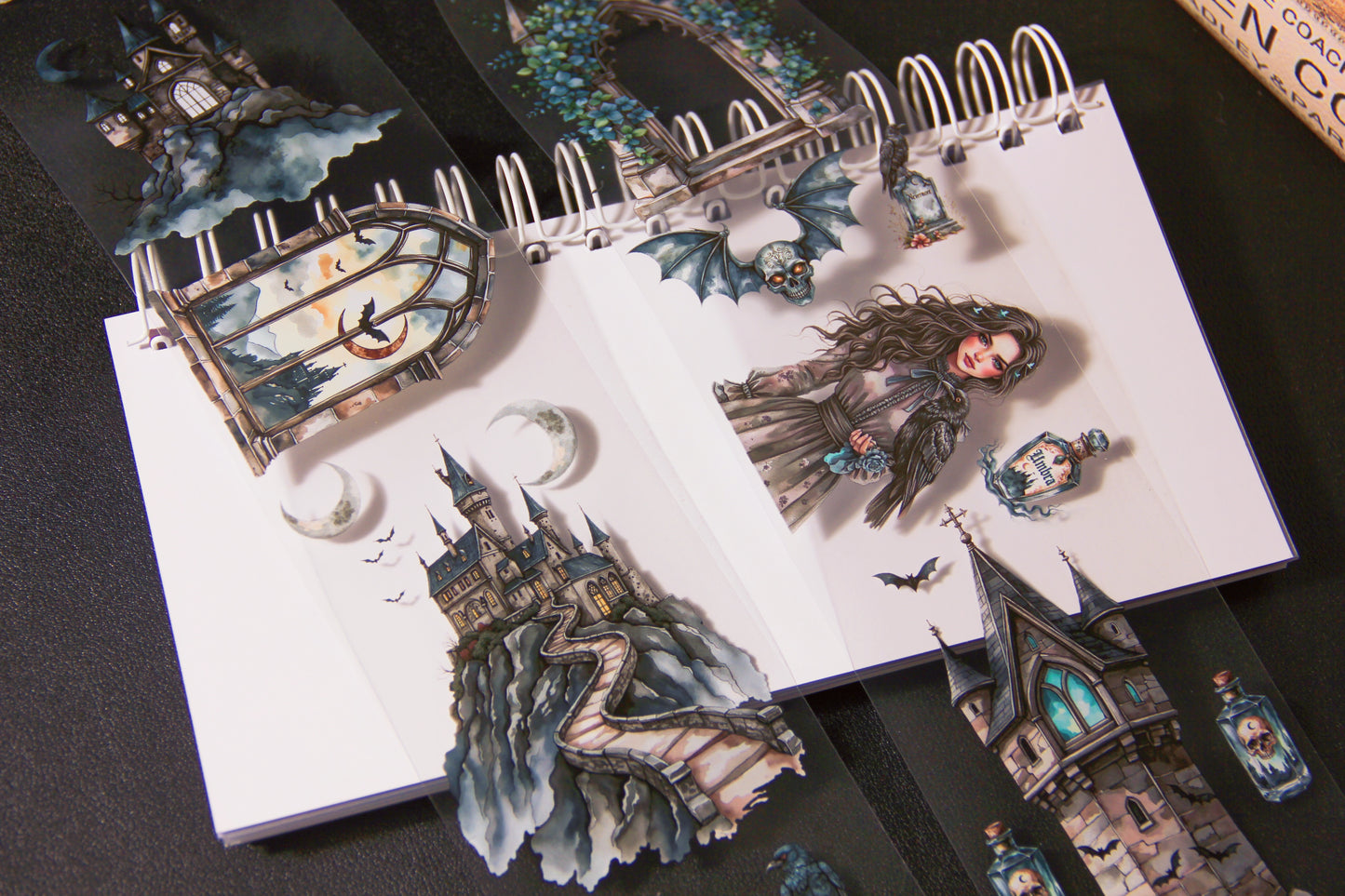 Skeleton Witch and Haunted Halls tape, junk journal, scrapbooking,bullet journal, card making.