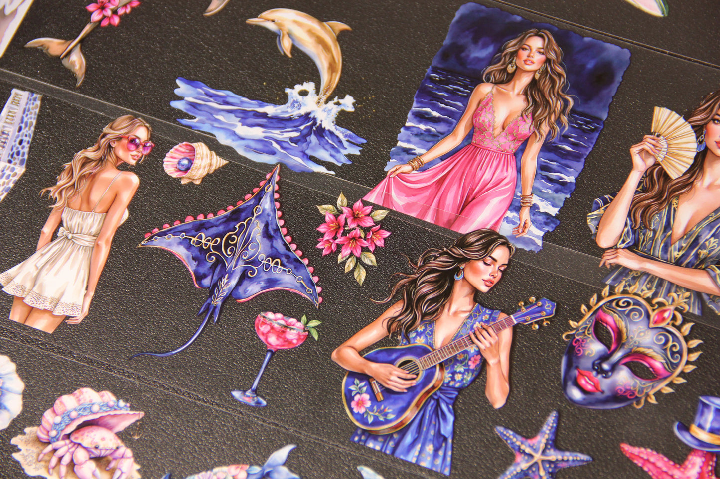 Coastal Memories Beach Romantic Ocean Fashion Pet Tape Journal Stickers Craft Supplies Planner Supplies for Creative Projects