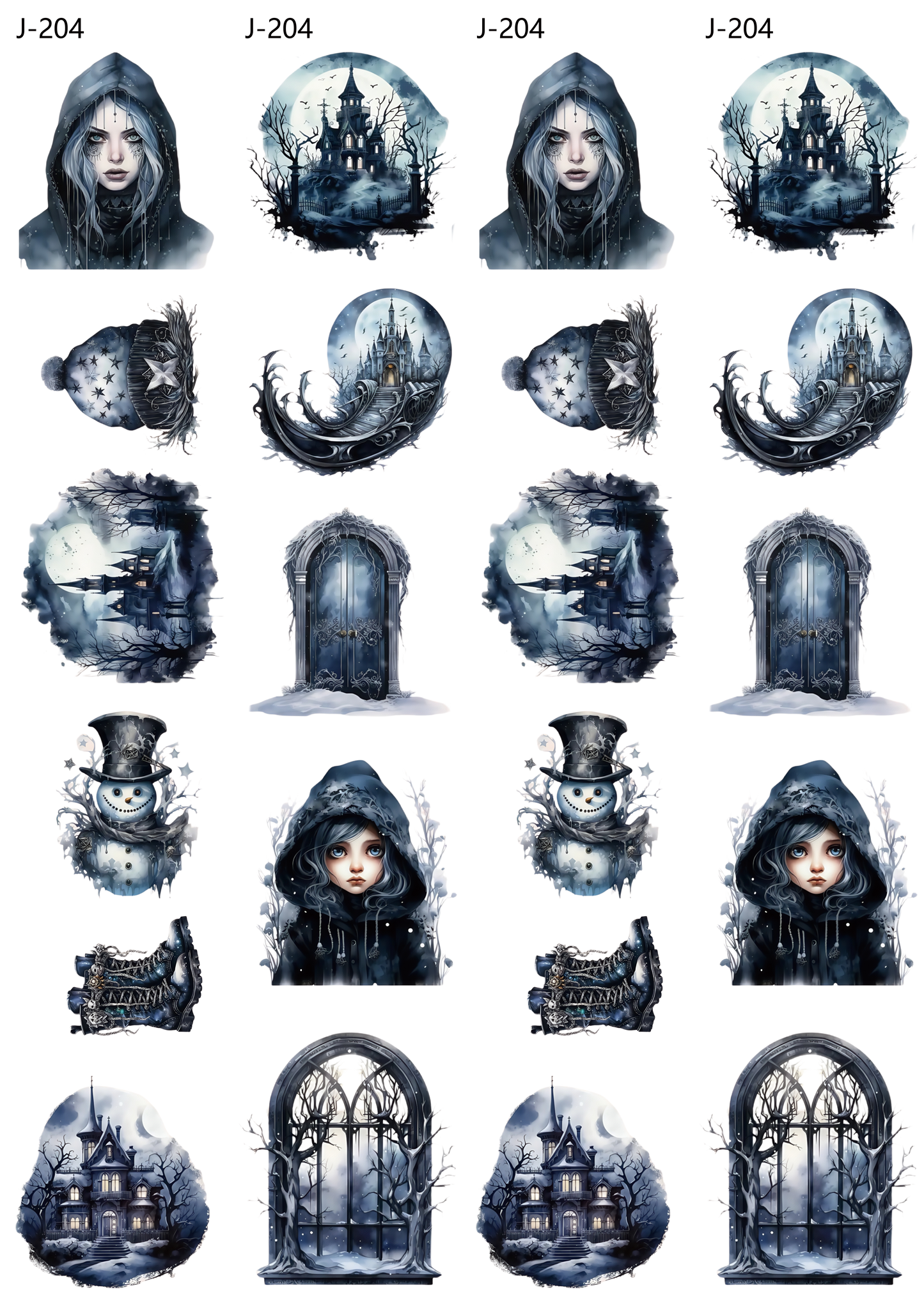 A204 embossed sticker