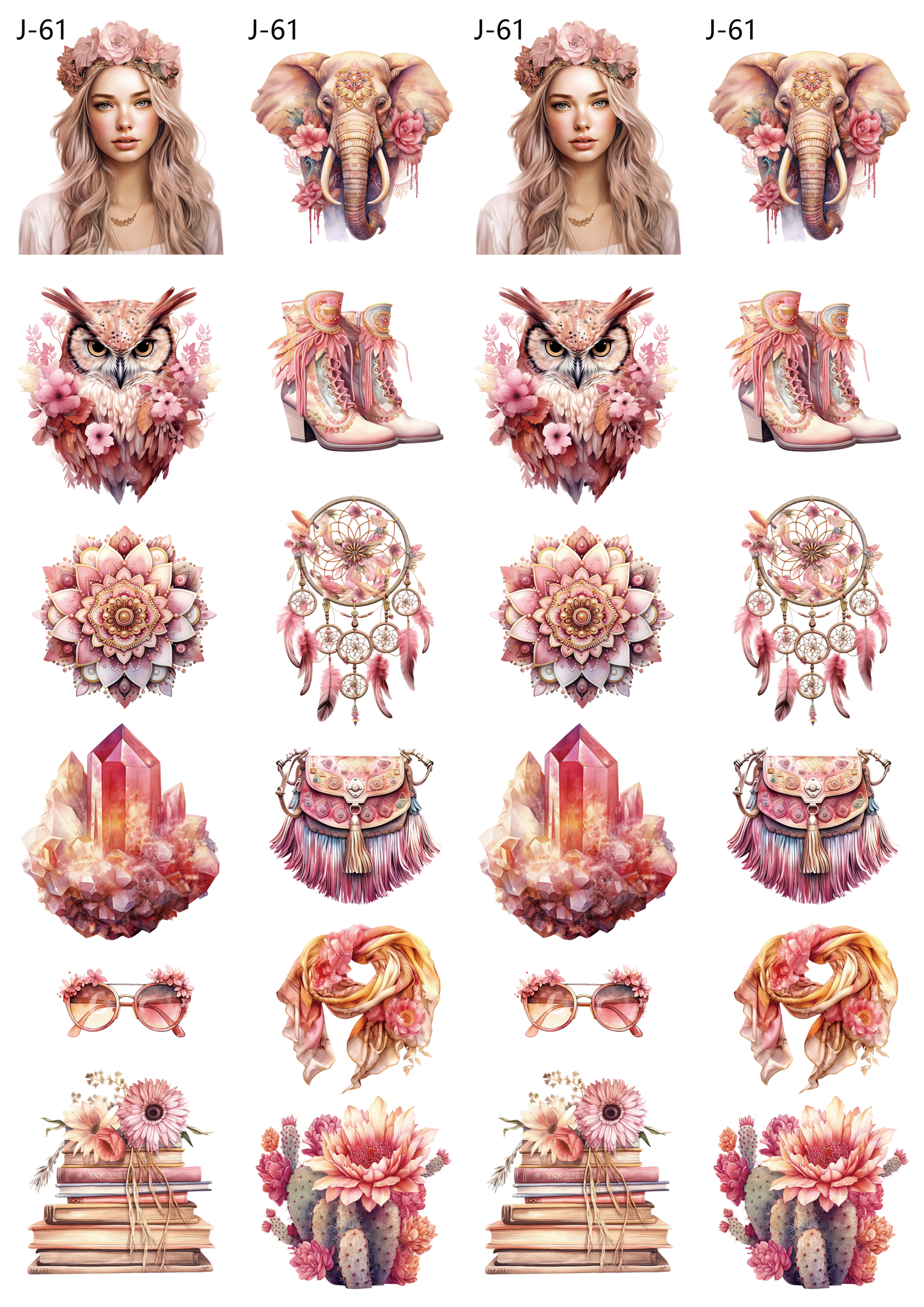 A61 embossed sticker