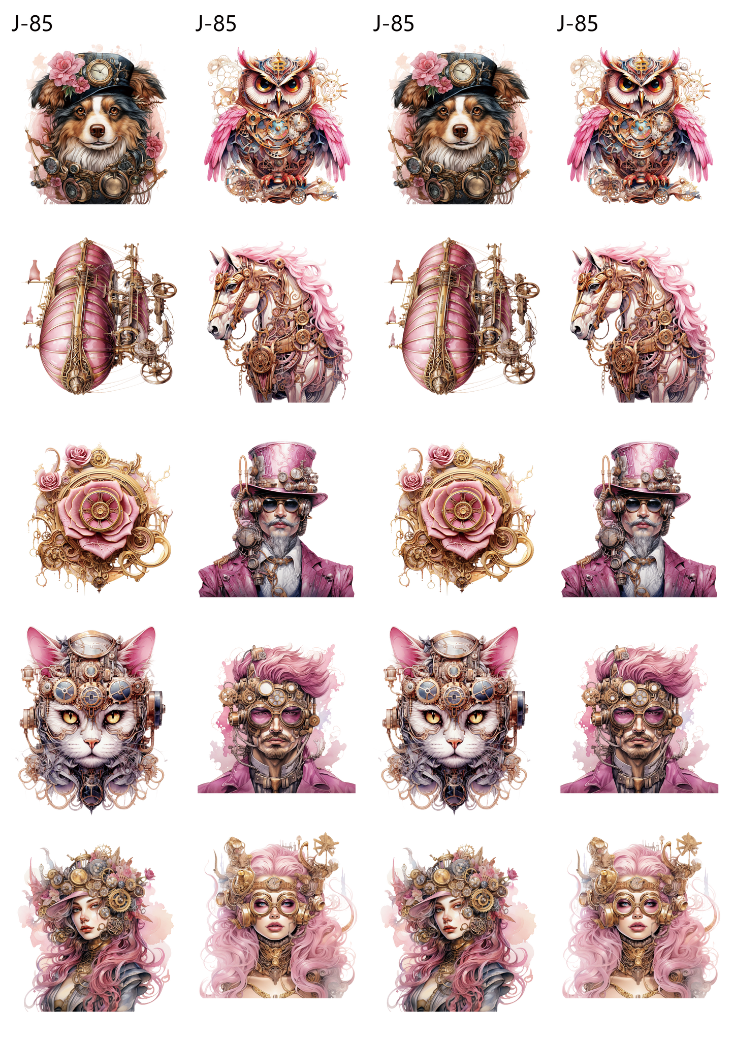 A85 embossed sticker