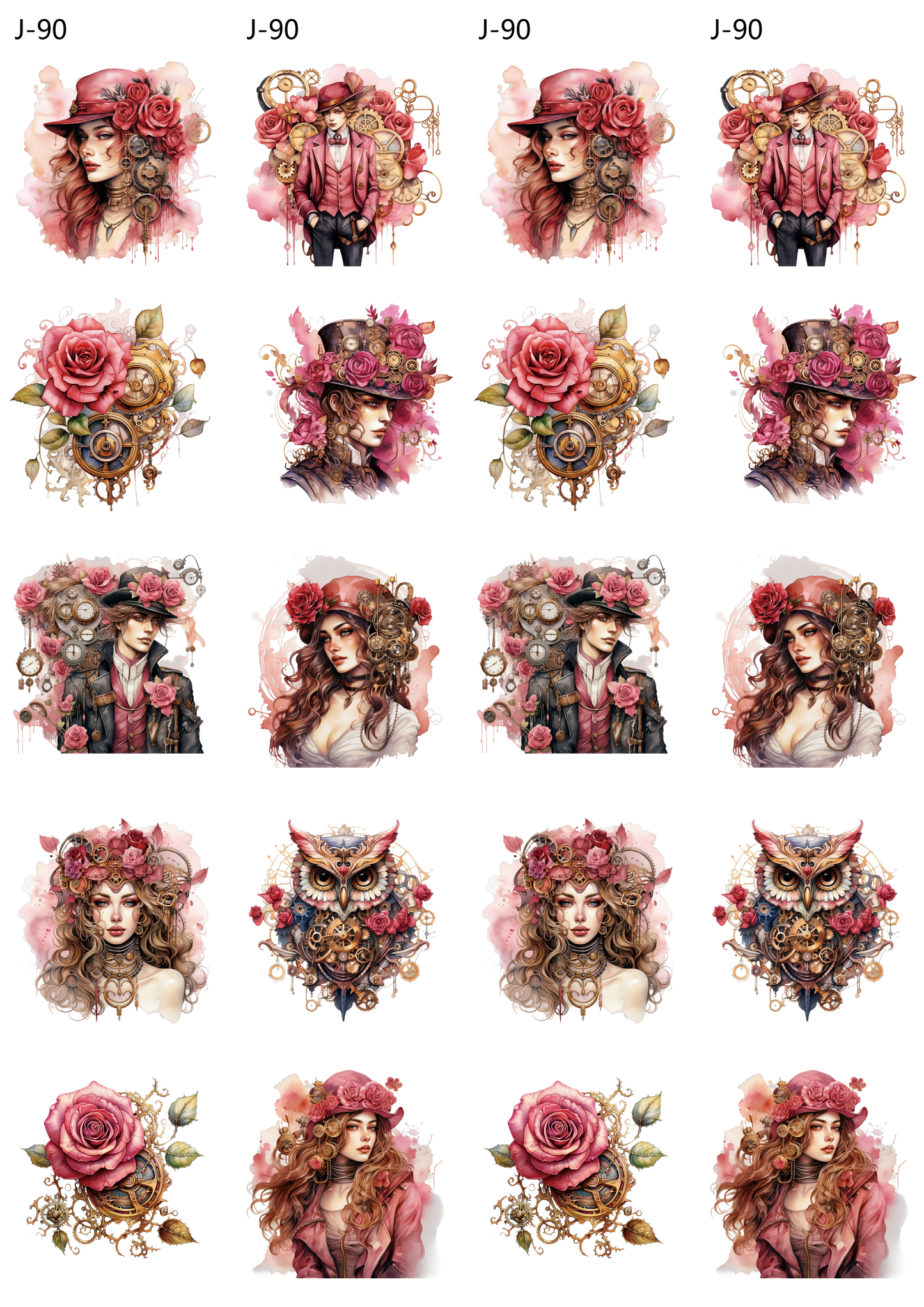 A90 embossed sticker