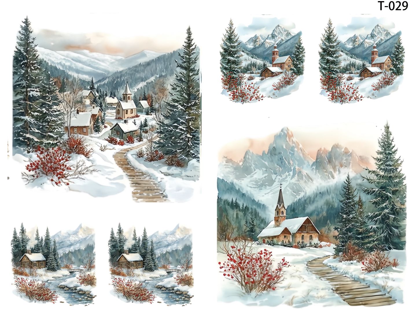 T021-T030 3D pre-cut embossed sticker 1pcs(4.92*3.74 inch) T029