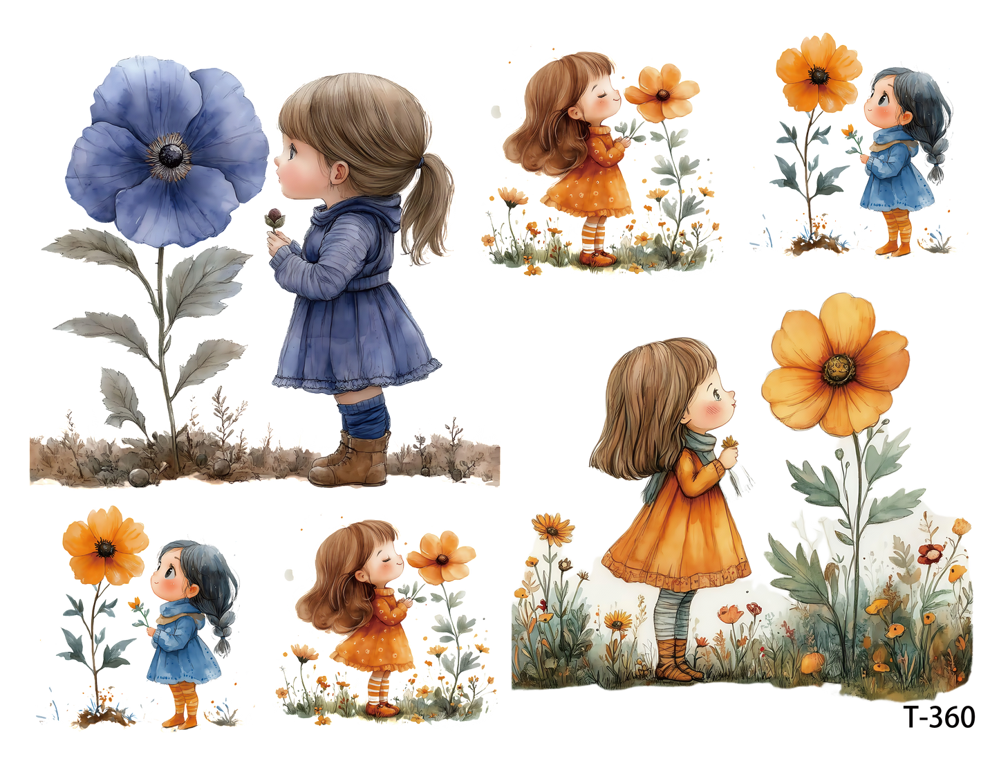 T351-T360 3D pre-cut embossed sticker 1pcs(4.92*3.74 inch) T360