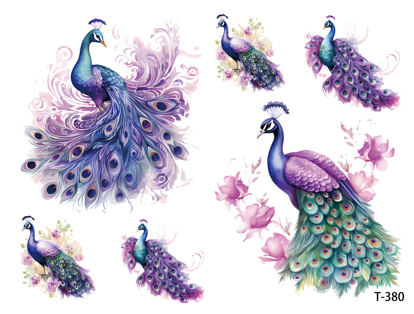 T371-T380 3D pre-cut embossed sticker 1pcs(4.92*3.74 inch) T380