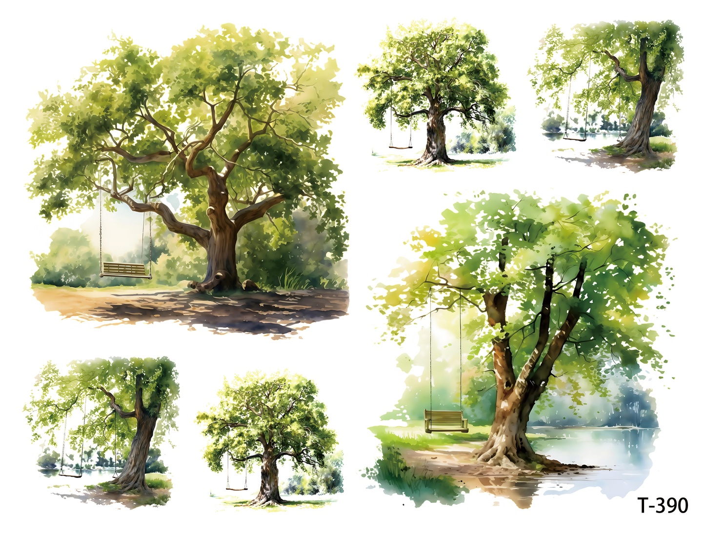 T381-T390 3D pre-cut embossed sticker 1pcs(4.92*3.74 inch) T390