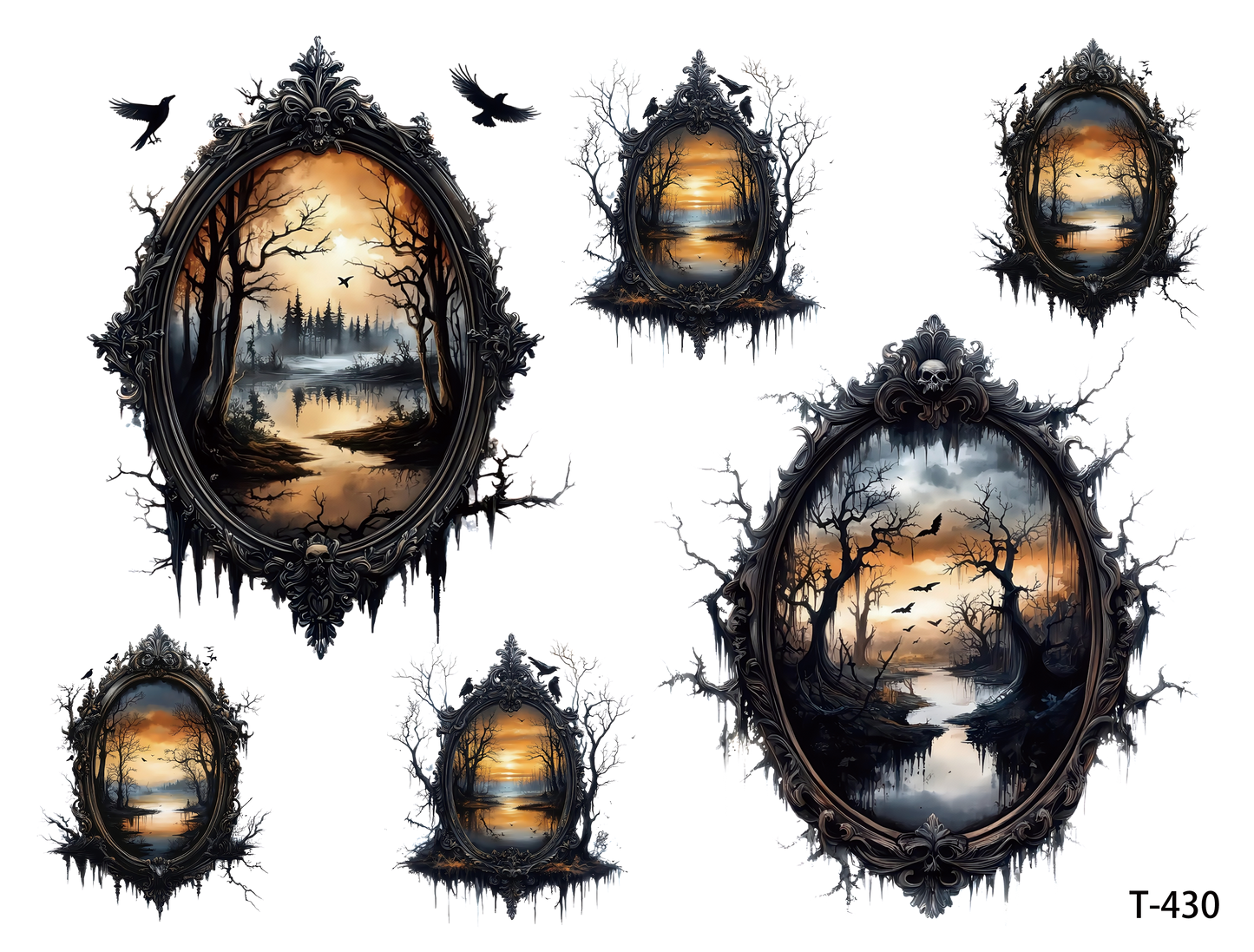 T421-T430 3D pre-cut embossed sticker 1pcs(4.92*3.74 inch) T430