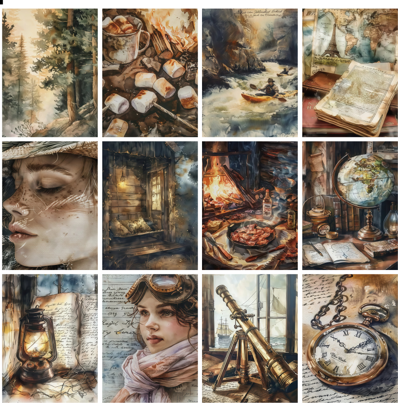 X05 PET background sticker junk journal, scrapbooking,bullet journal, card making 1pack 24 pcs (pattern size 6.4*8.7 cm)