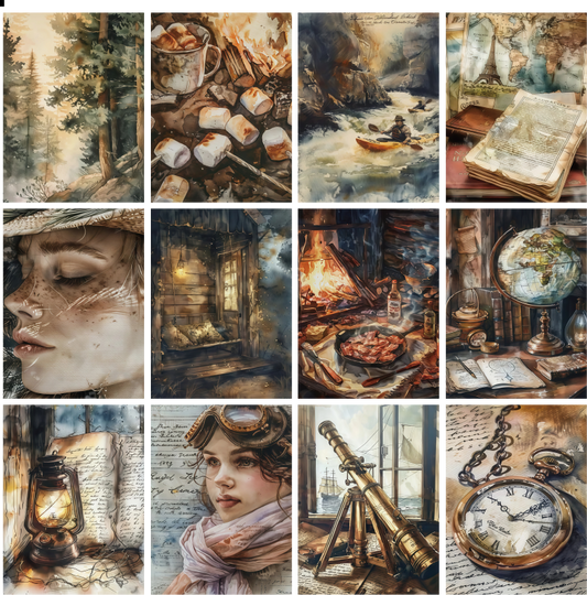 X05 PET background sticker junk journal, scrapbooking,bullet journal, card making 1pack 24 pcs (pattern size 6.4*8.7 cm)