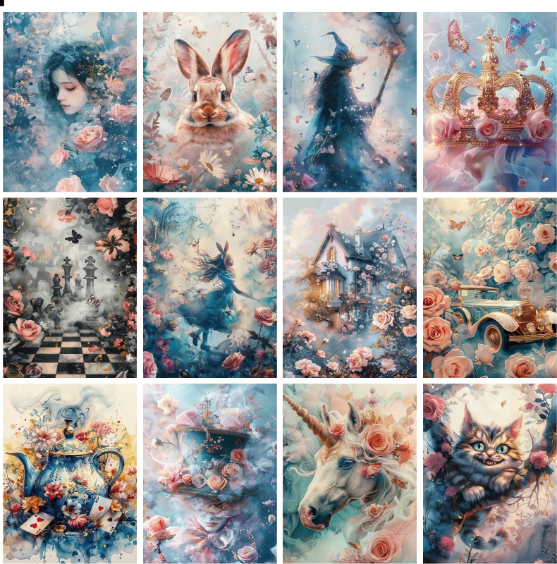 X06 PET background sticker junk journal, scrapbooking,bullet journal, card making 1pack 24 pcs (pattern size 6.4*8.7 cm)