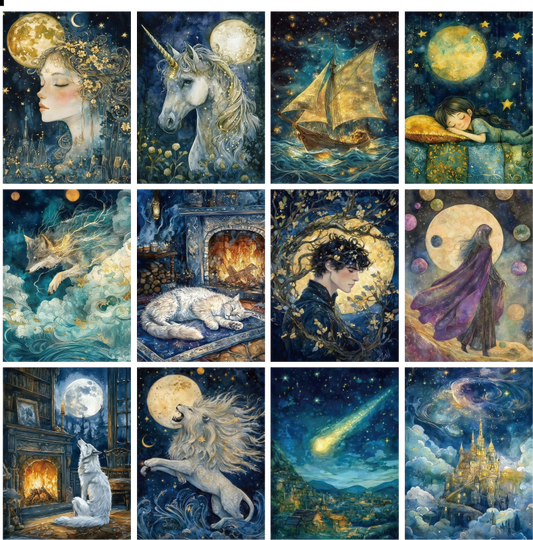 X11 PET background sticker junk journal, scrapbooking,bullet journal, card making 1pack 24 pcs (pattern size 6.4*8.7 cm)