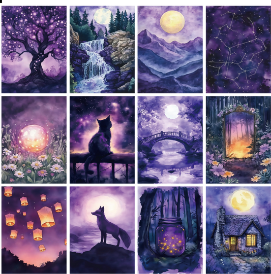 X17 PET background sticker junk journal, scrapbooking,bullet journal, card making 1pack 24 pcs (pattern size 6.4*8.7 cm)