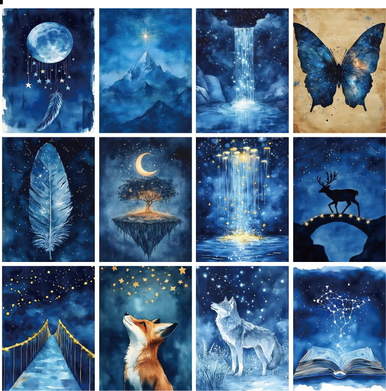 X18 PET background sticker junk journal, scrapbooking,bullet journal, card making 1pack 24 pcs (pattern size 6.4*8.7 cm)