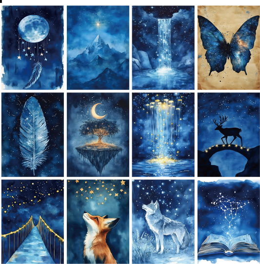 X18 PET background sticker junk journal, scrapbooking,bullet journal, card making 1pack 24 pcs (pattern size 6.4*8.7 cm)