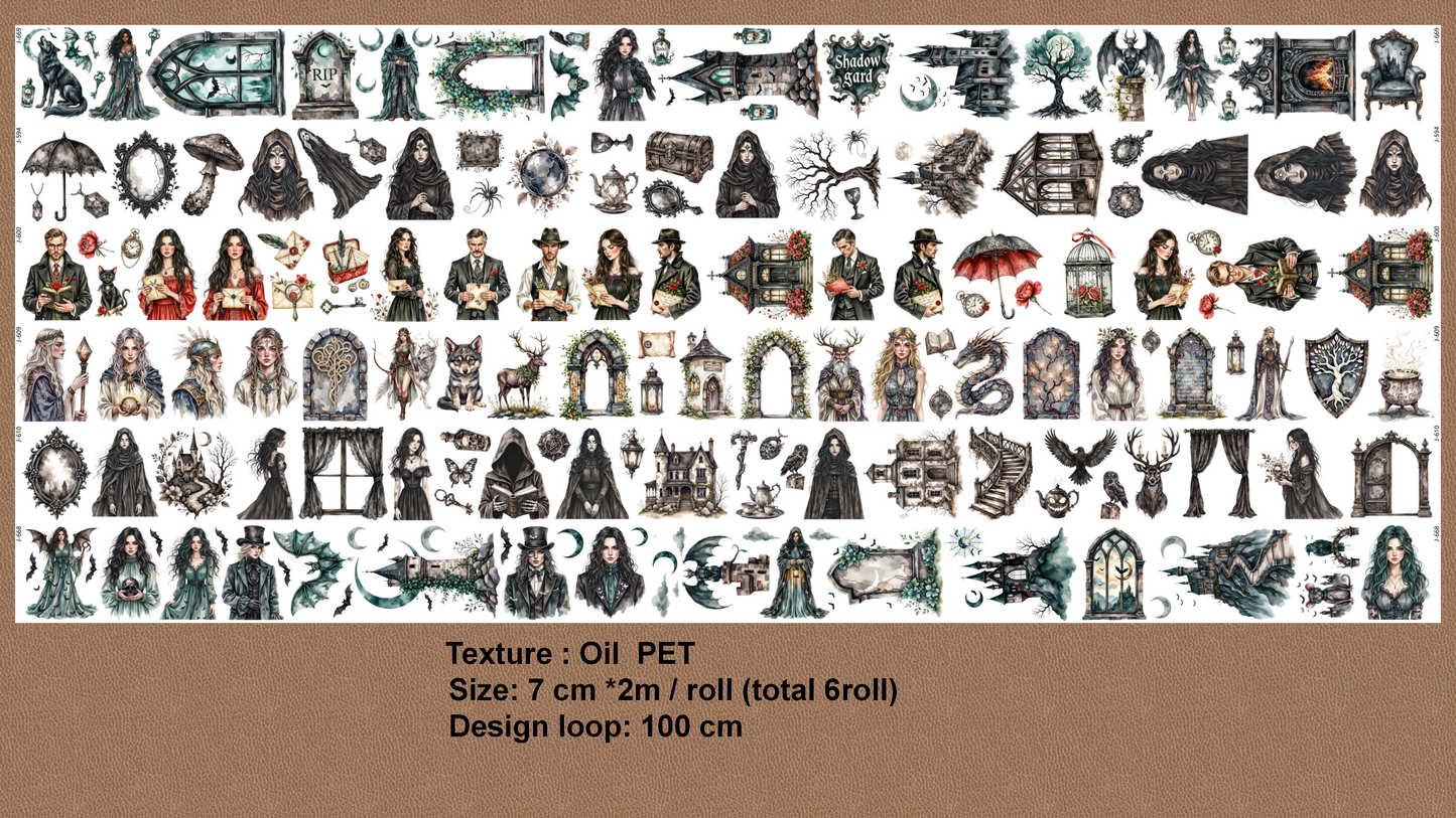 Skeleton Witch and Haunted Halls tape, junk journal, scrapbooking,bullet journal, card making.