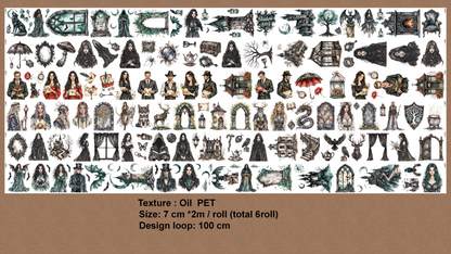 Skeleton Witch and Haunted Halls tape, junk journal, scrapbooking,bullet journal, card making.