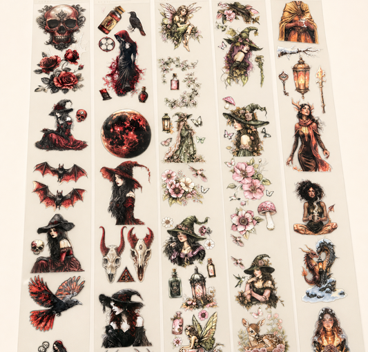 witch gothic fantasy precut Matte PET tape bundle