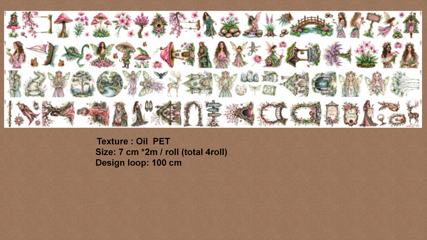 Pink Garden Forest Fairies Journal Stickers Craft Supplies Planner Supplies for Creative Projects