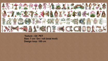 Pink Garden Forest Fairies Journal Stickers Craft Supplies Planner Supplies for Creative Projects