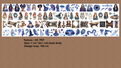 Starwoven Witch Witchcore Celestial Mystical Pet Tape Journal Stickers Craft Supplies Planner Supplies for Creative Projects