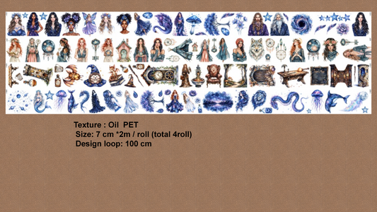 Starwoven Witch Witchcore Celestial Mystical Pet Tape Journal Stickers Craft Supplies Planner Supplies for Creative Projects