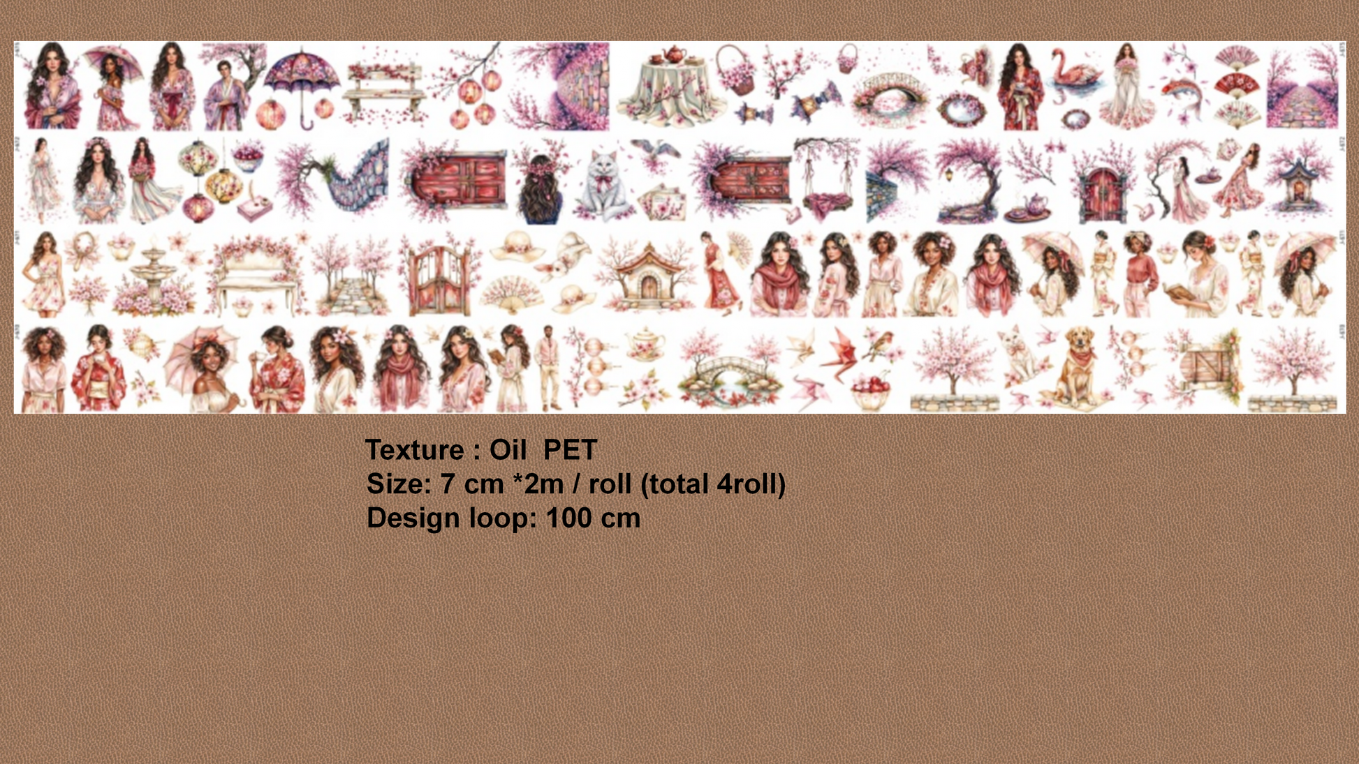 Sakura Dreamy Cherry Blossom Journal Stickers Spring Bossom Pet Tape Craft Supplies for Creative Projects Planner Decorative Touch