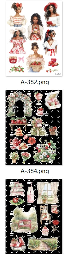 A382-A385 embossed sticker