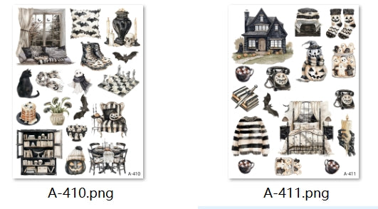 A410-A411 embossed sticker A Set embossed sticker