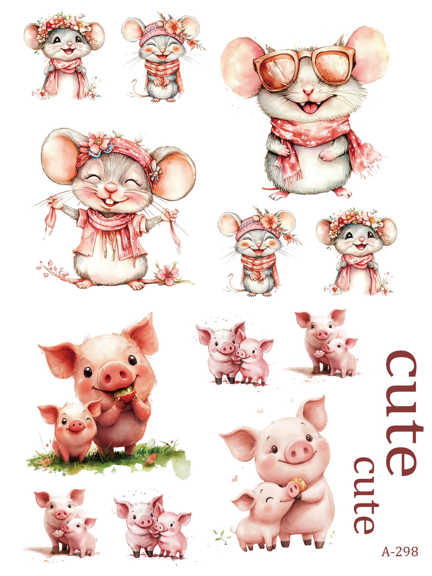 A297-A307 embossed sticker A298 embossed sticker