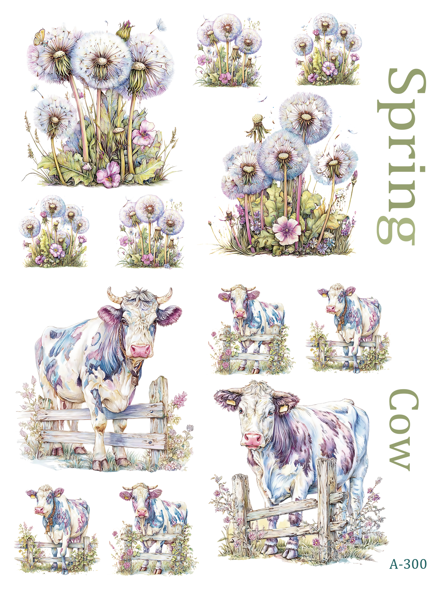 A297-A307 embossed sticker A300 embossed sticker