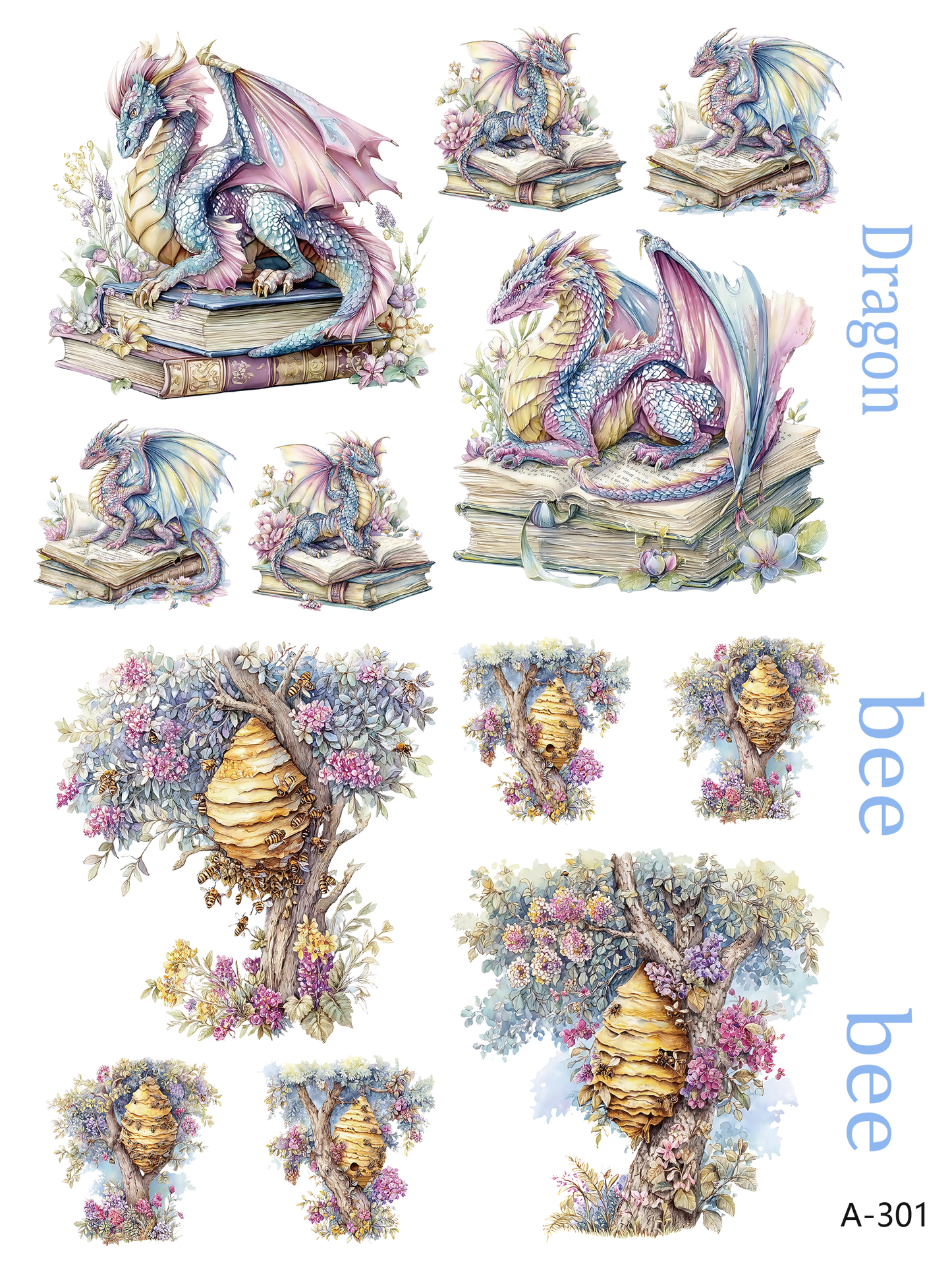 A297-A307 embossed sticker A301 embossed sticker