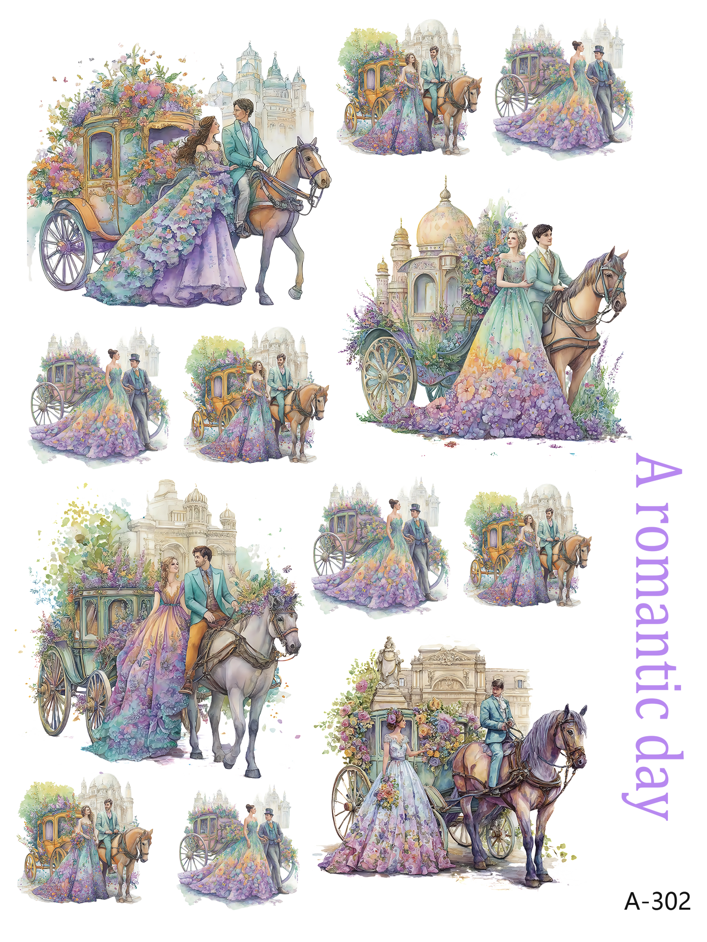 A297-A307 embossed sticker A302 embossed sticker