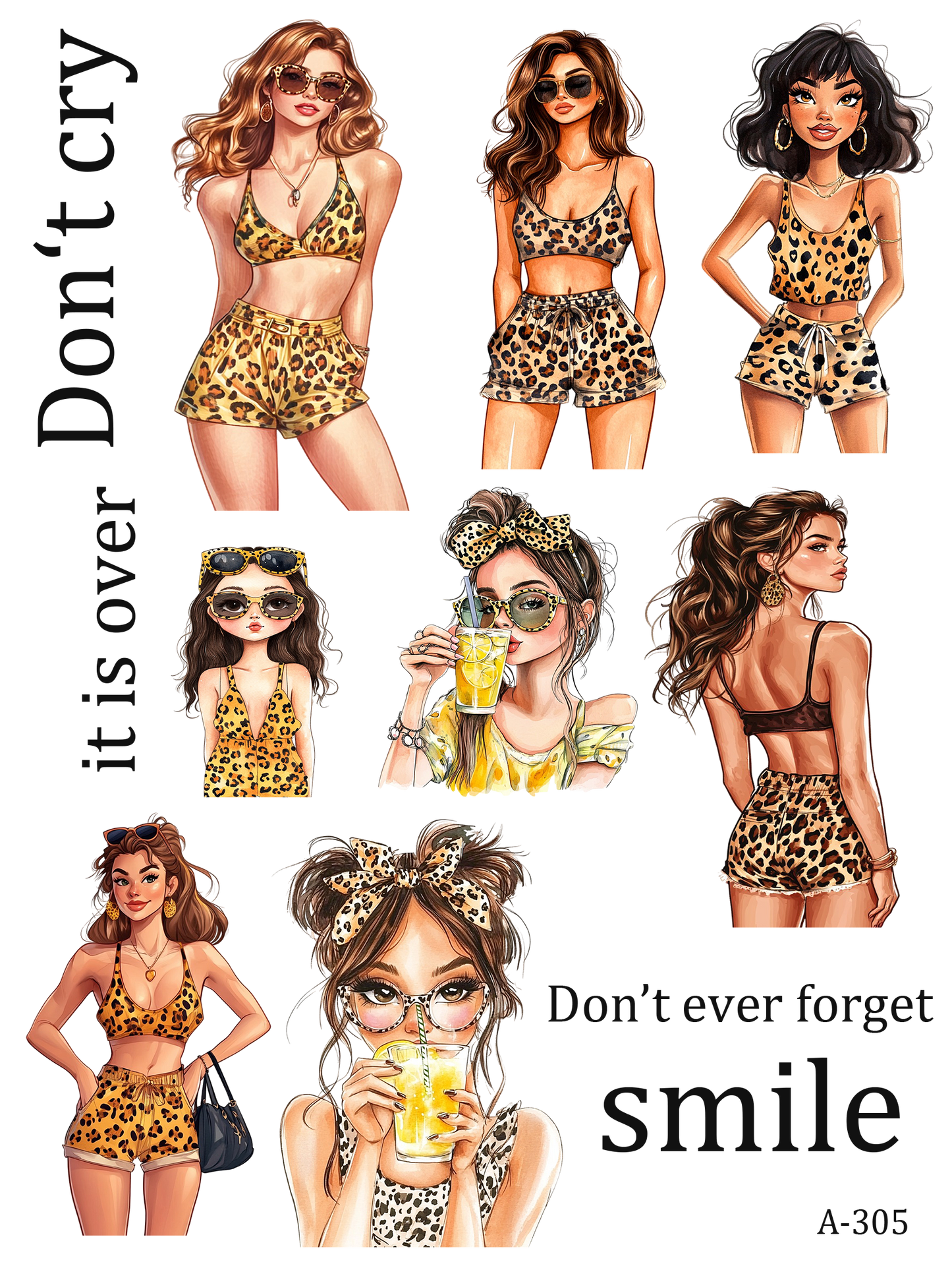 A297-A307 embossed sticker A305 embossed sticker