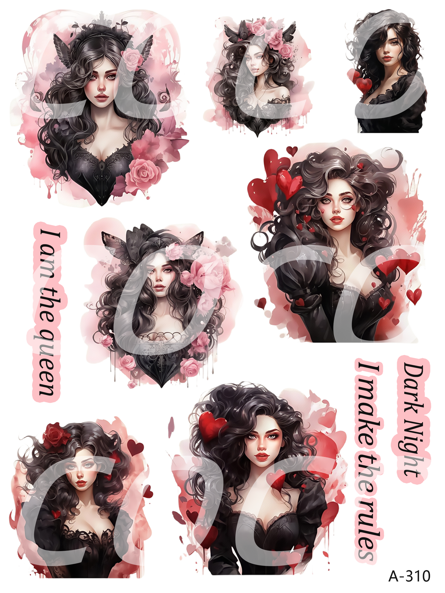 A308-A318 embossed sticker A310 embossed sticker