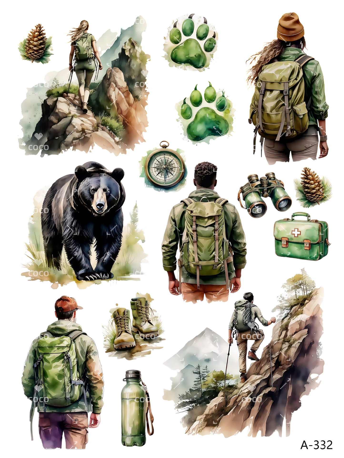 A332-A335 embossed sticker A332 embossed sticker