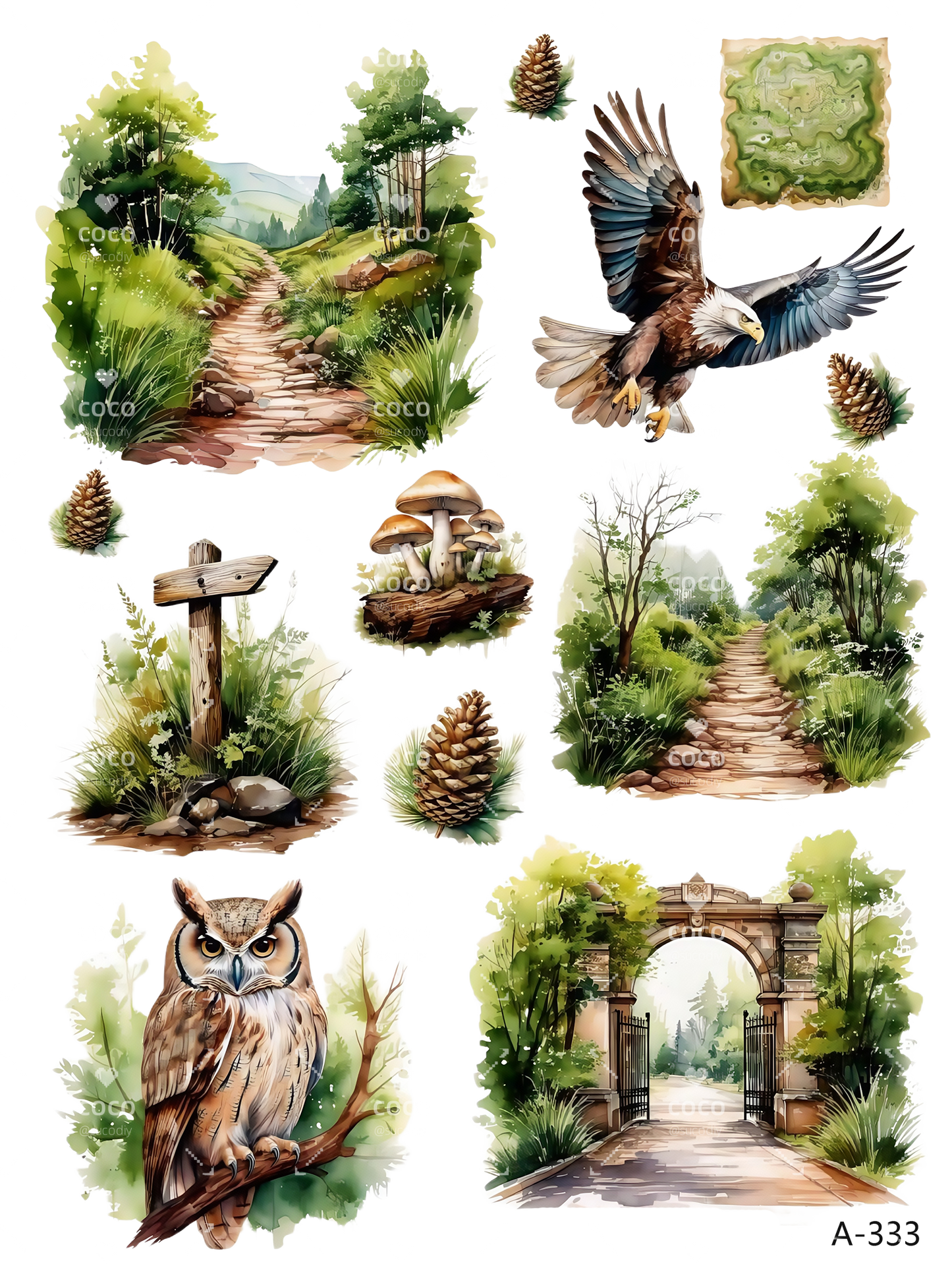 A332-A335 embossed sticker A333 embossed sticker