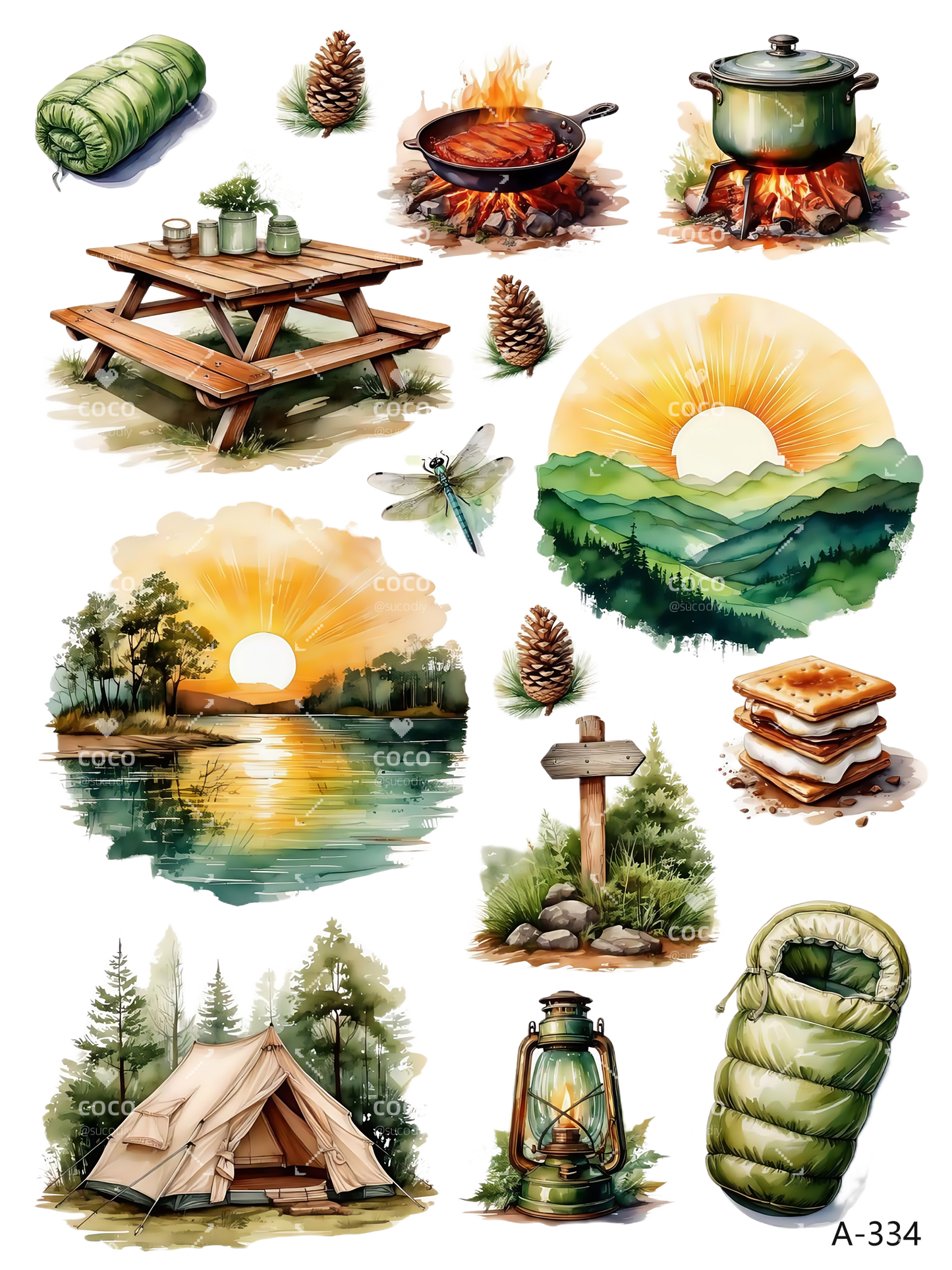 A332-A335 embossed sticker A334 embossed sticker