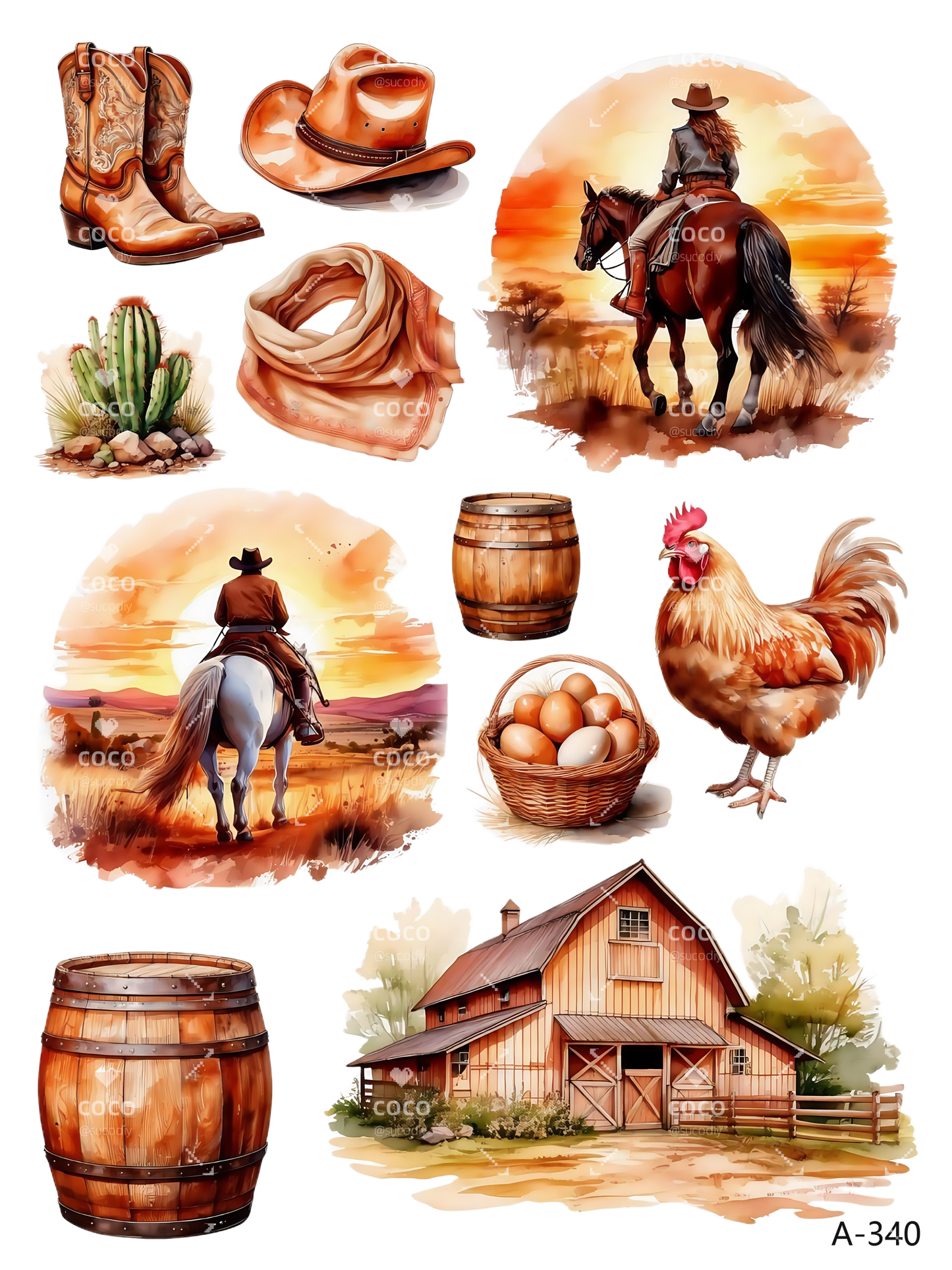 A339-A342 embossed sticker A340 embossed sticker