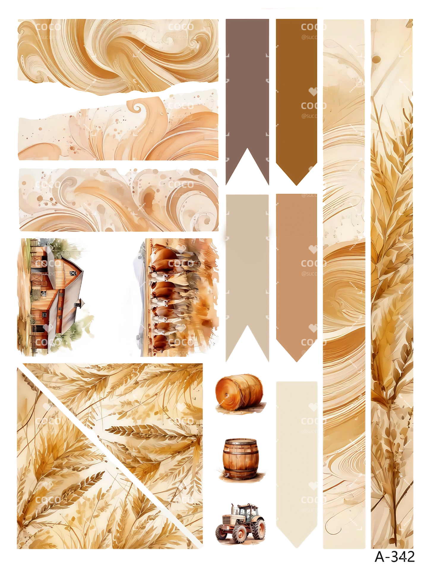 A339-A342 embossed sticker 342 embossed sticker